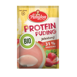 Amylon Protein puding jahodový bez lepku BIO 45 g
